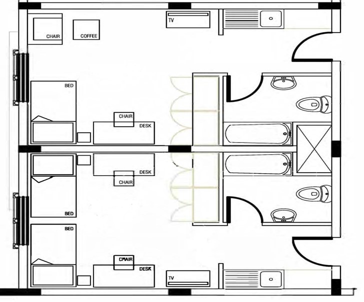 Private and Sharing Room Floor Plan
